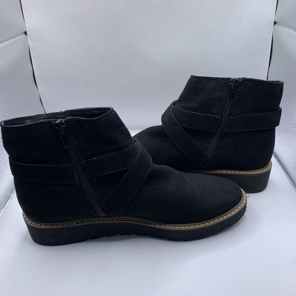 Naturalizer Aster Black Faux Suede Wedge Ankle Boots size 7M E4 - Picture 8 of 9